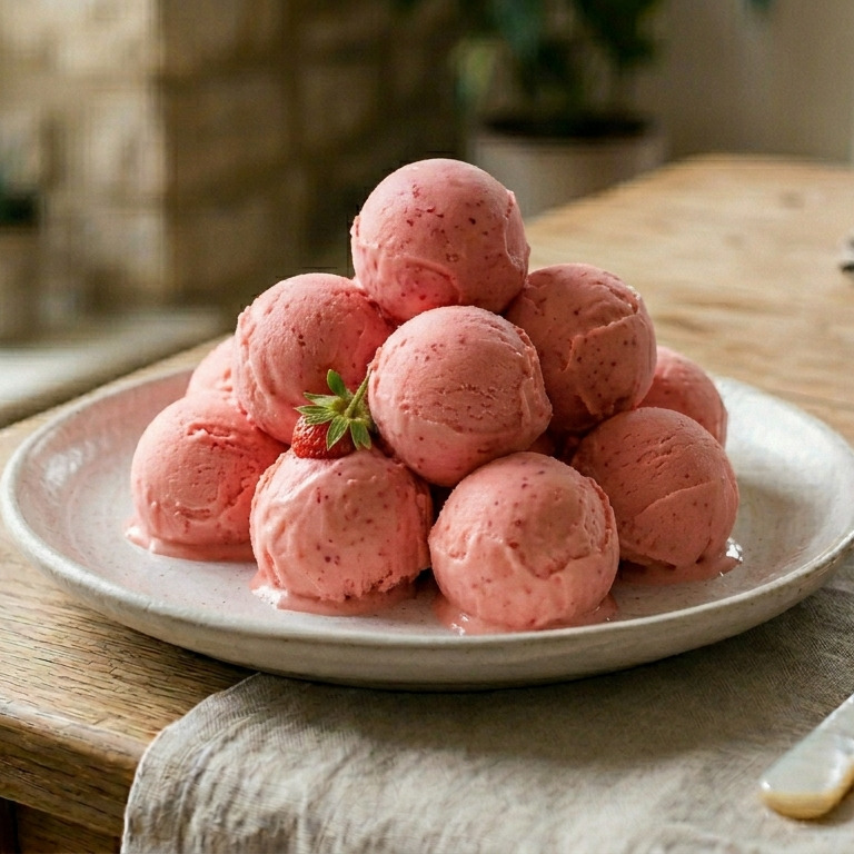 Çilekli Dondurma (500 gr)