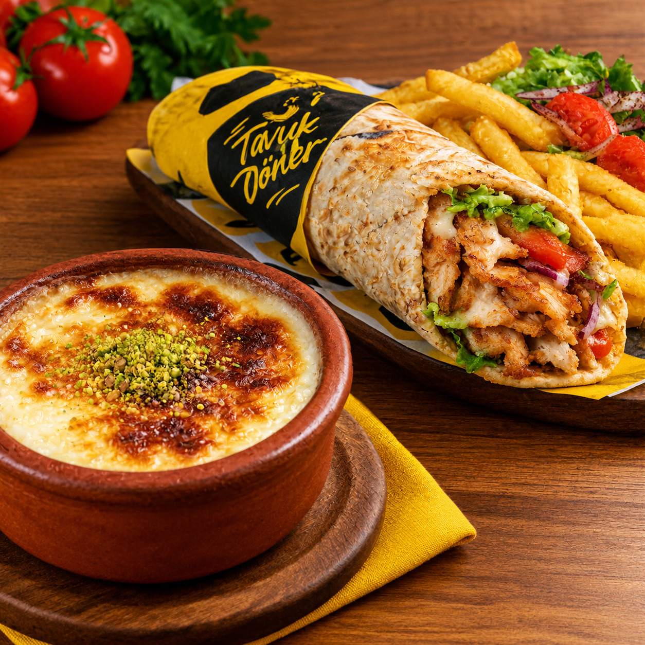 Tavuk Döner ve Lezzetli Fırın Sütlaç