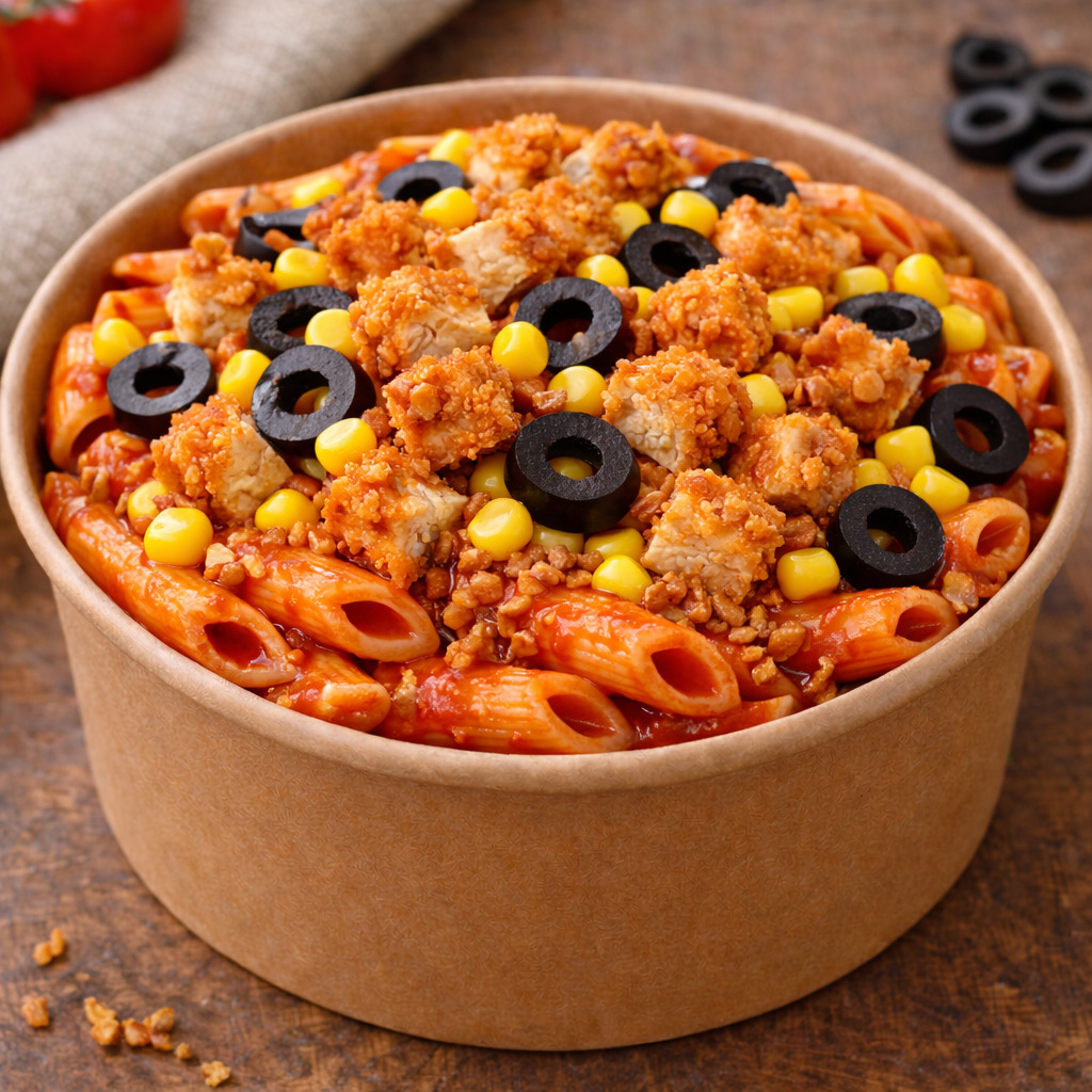 Domates Soslu Çıtır Tavuk Penne