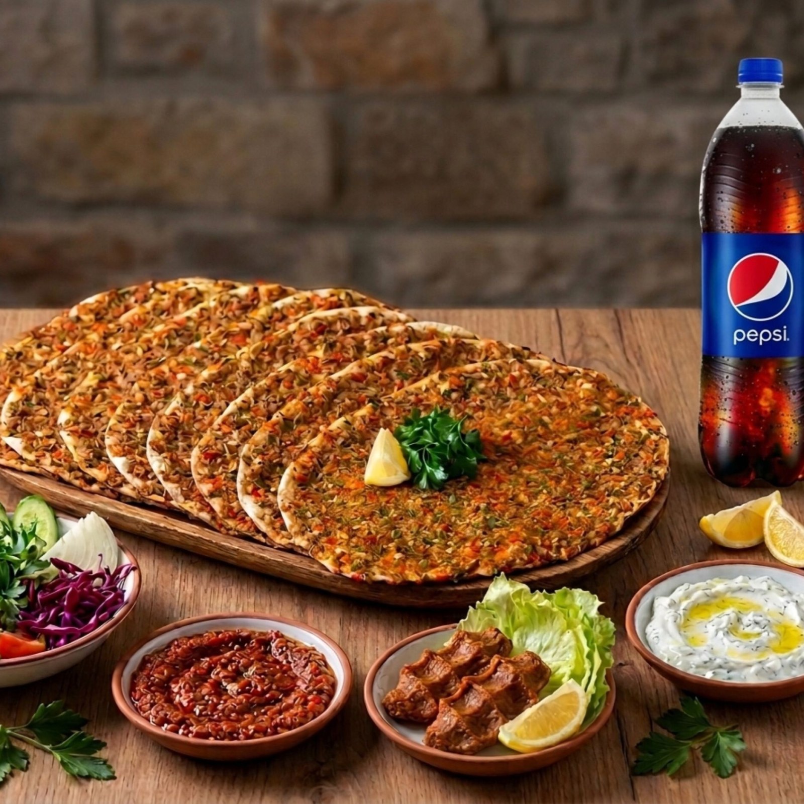 10'lu Antep Lahmacun ve Pepsi Menü