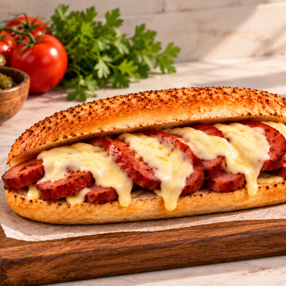 Sucuklu Kaşarlı Sandviç