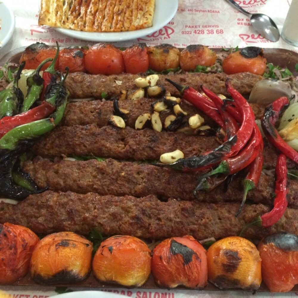 10 Şiş Adana Kebap+Pilav+salata+ezme