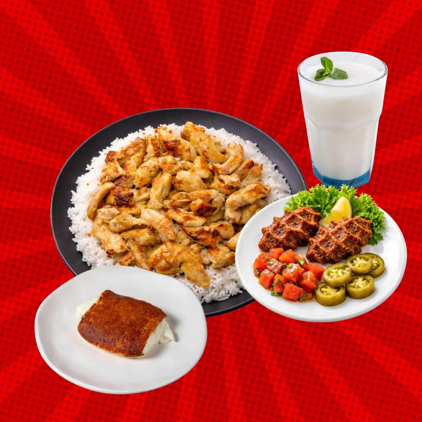 Mangal Tadında Pilav Üstü + Tatlı + İçecek
