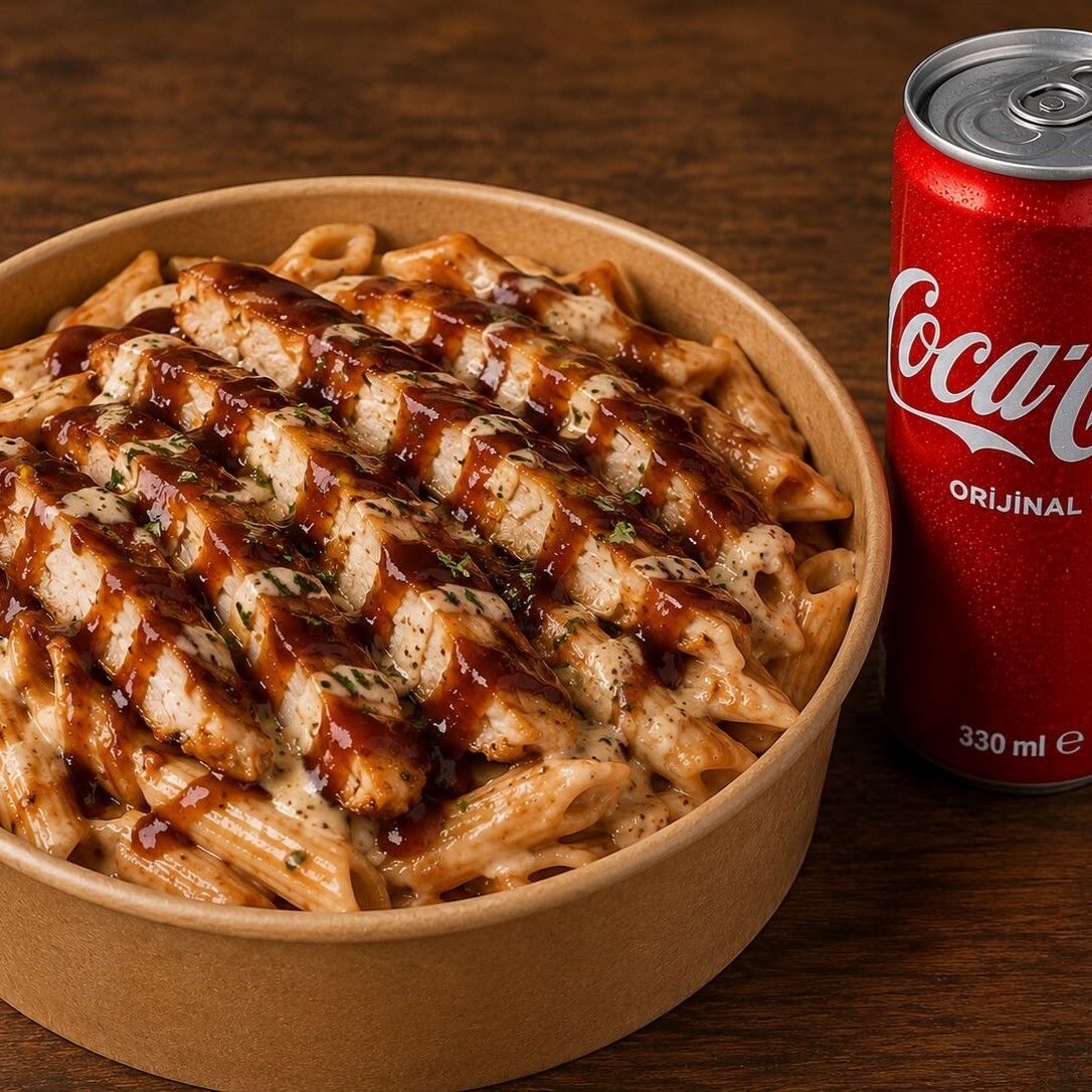 Barbekü Soslu Tavuklu Penne + İçecek
