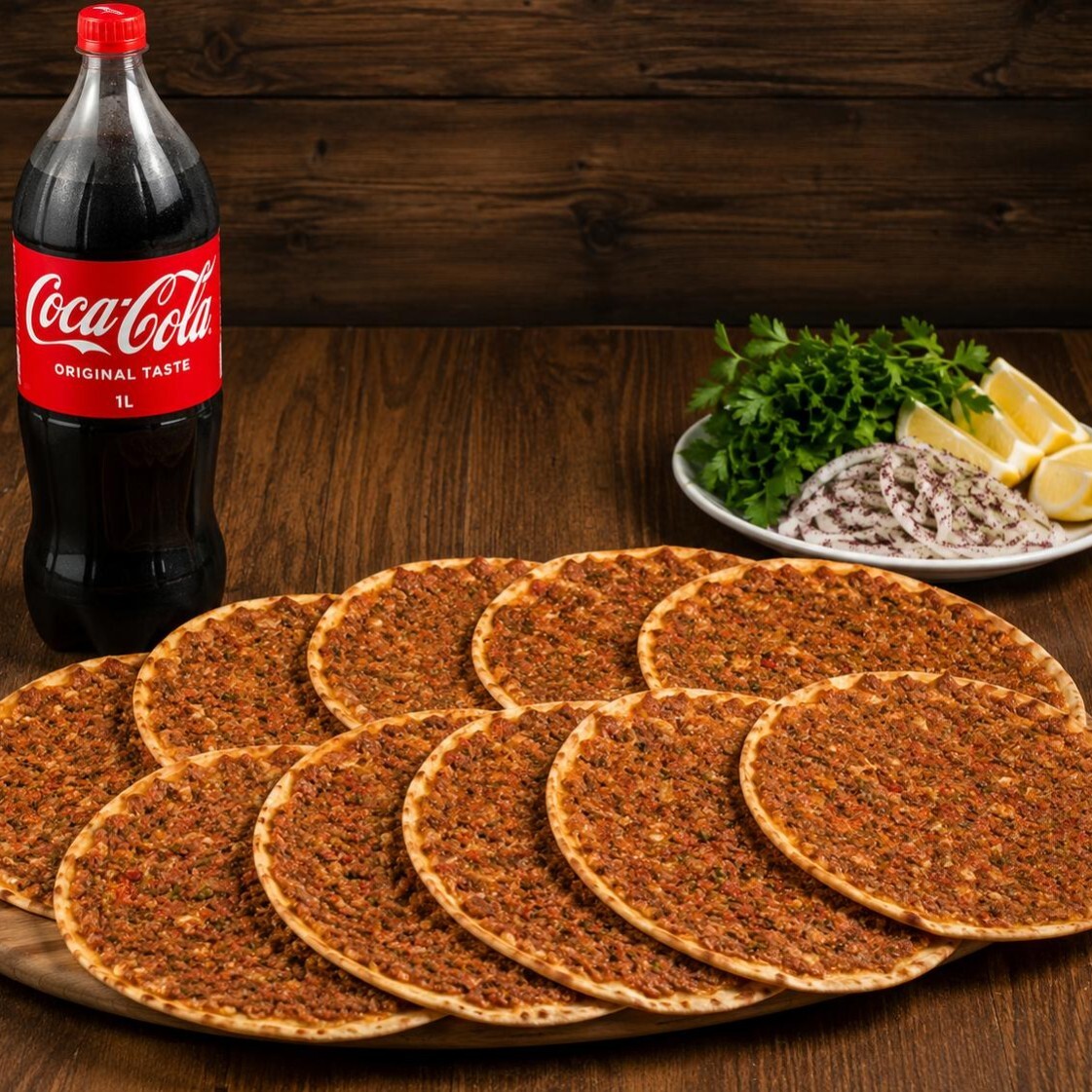 10 Lahmacun + Coca-Cola 1 L