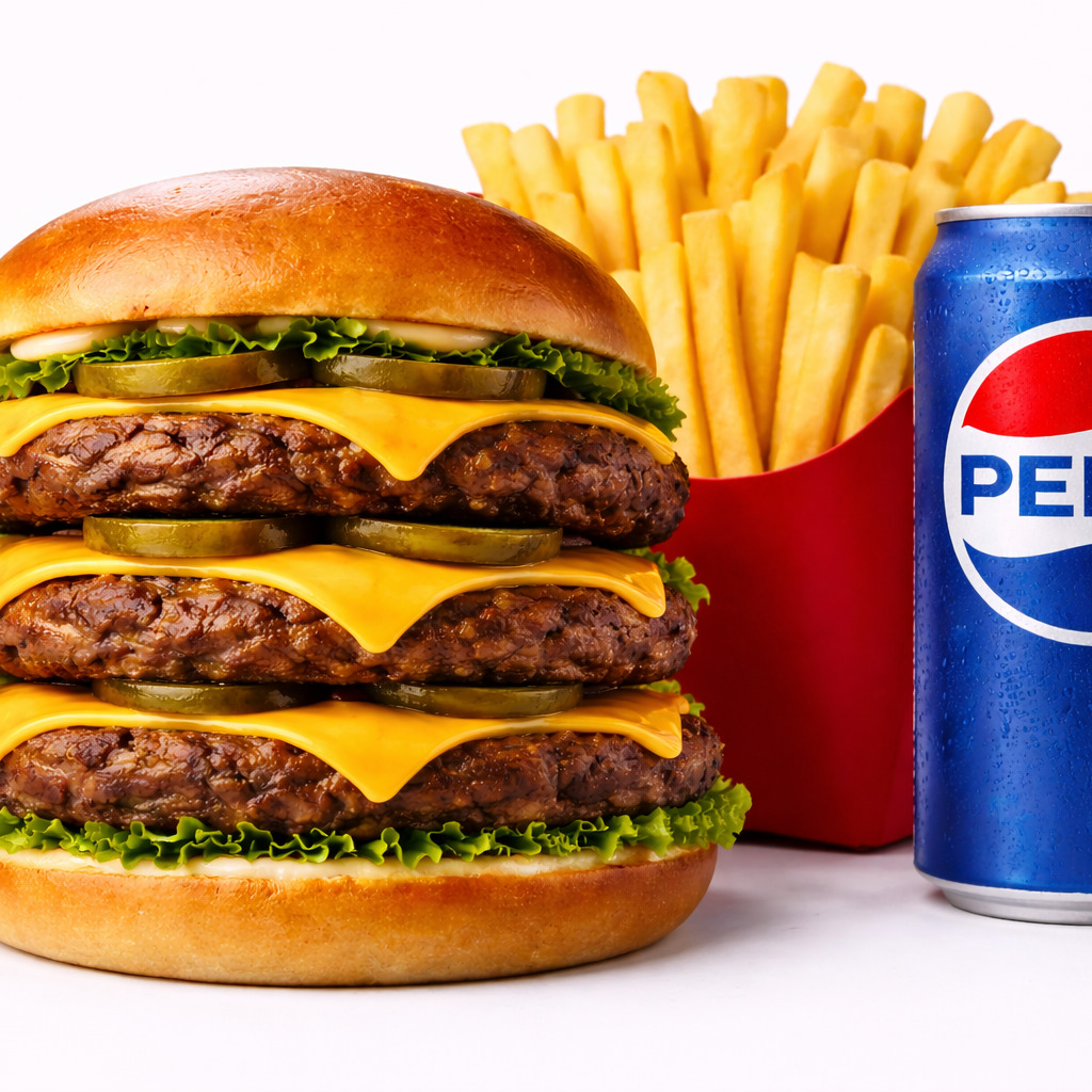 Triple Cheeseburger Menu