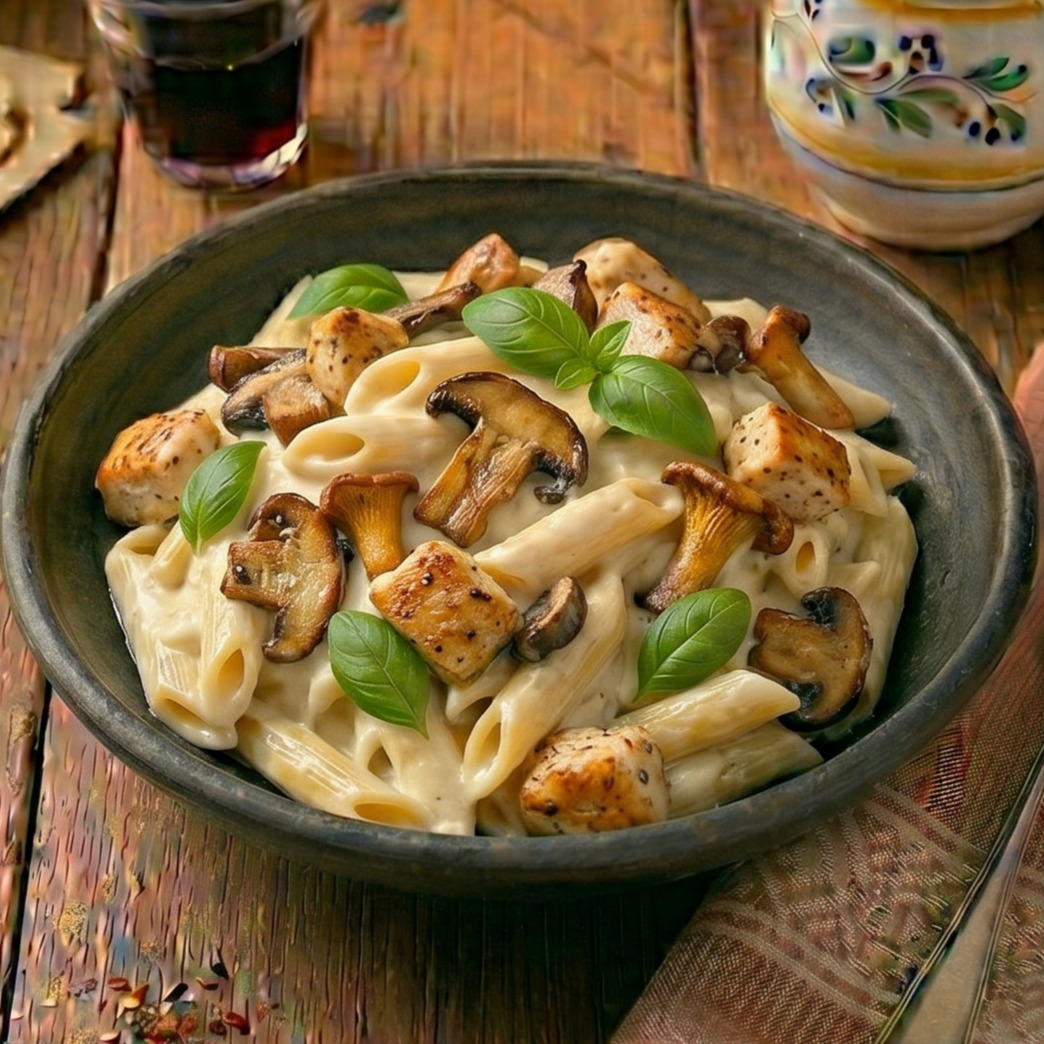 Kremalı Tavuklu Mantarlı