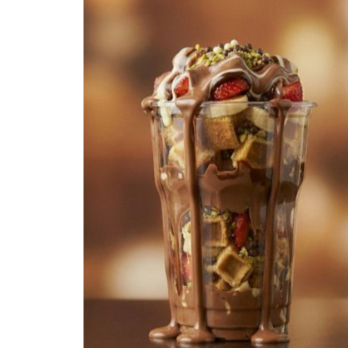 Bardak Waffle- Çilek, Muz ve çikolata