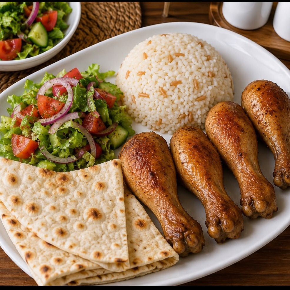 4 Baget Menu YANINDA PILAV LAVAS SALATA ILE