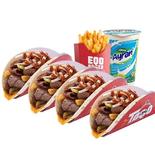 4'lü Eqo Taco (Et Dönerden) Menü