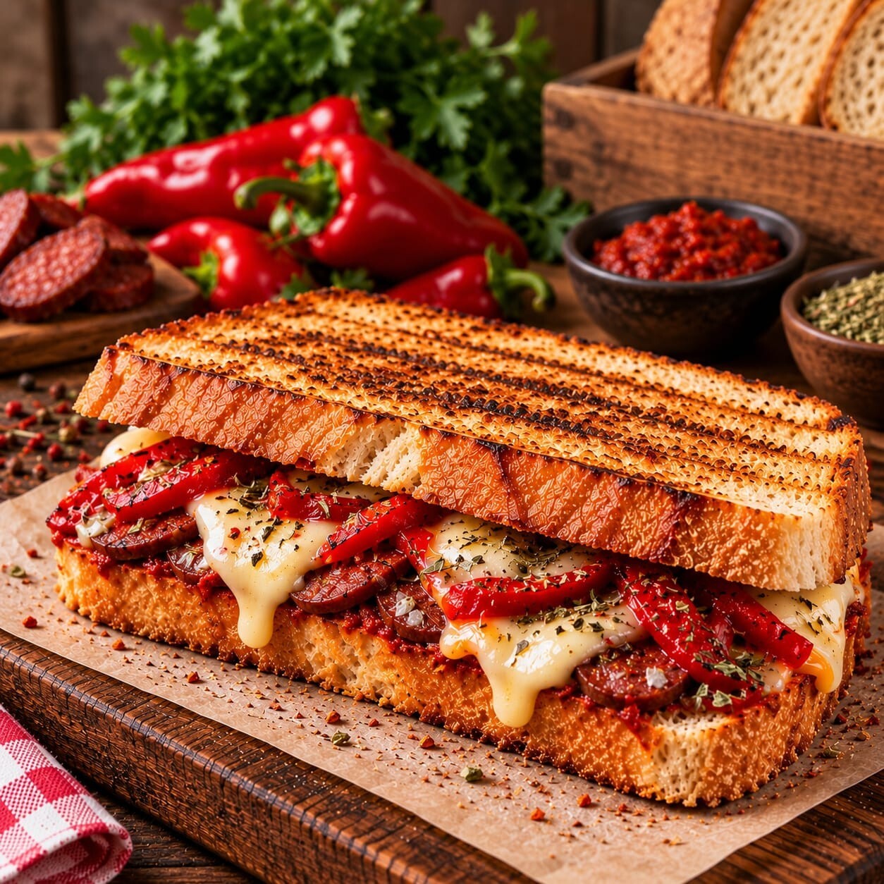 Közlenmiş Biberli Tost